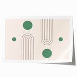 Bohemian Wall Art - Modern Geometric Boho Decor with Green Accents