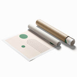 Bohemian Wall Art - Modern Geometric Boho Decor with Green Accents