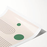 Bohemian Wall Art - Modern Geometric Boho Decor with Green Accents