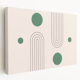 Bohemian Wall Art - Modern Geometric Boho Decor with Green Accents