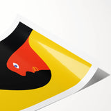 Boho Chic Wall Hanging - Bold Abstract Bohemian Art in Red and Yellow