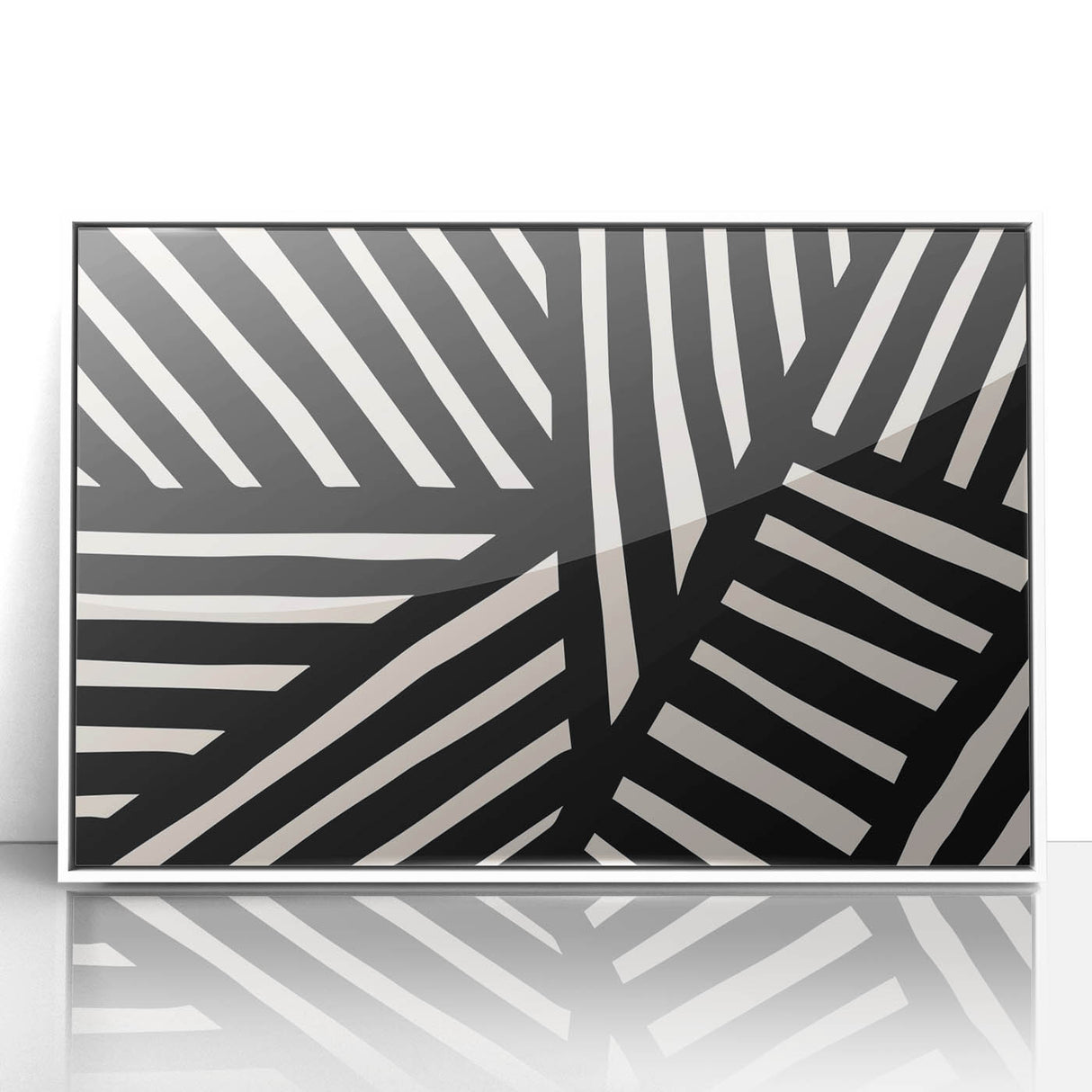 Boho Wall Decor - Modern Black and White Abstract Bohemian Canvas