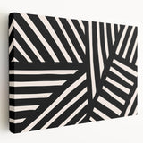 Boho Wall Decor - Modern Black and White Abstract Bohemian Canvas