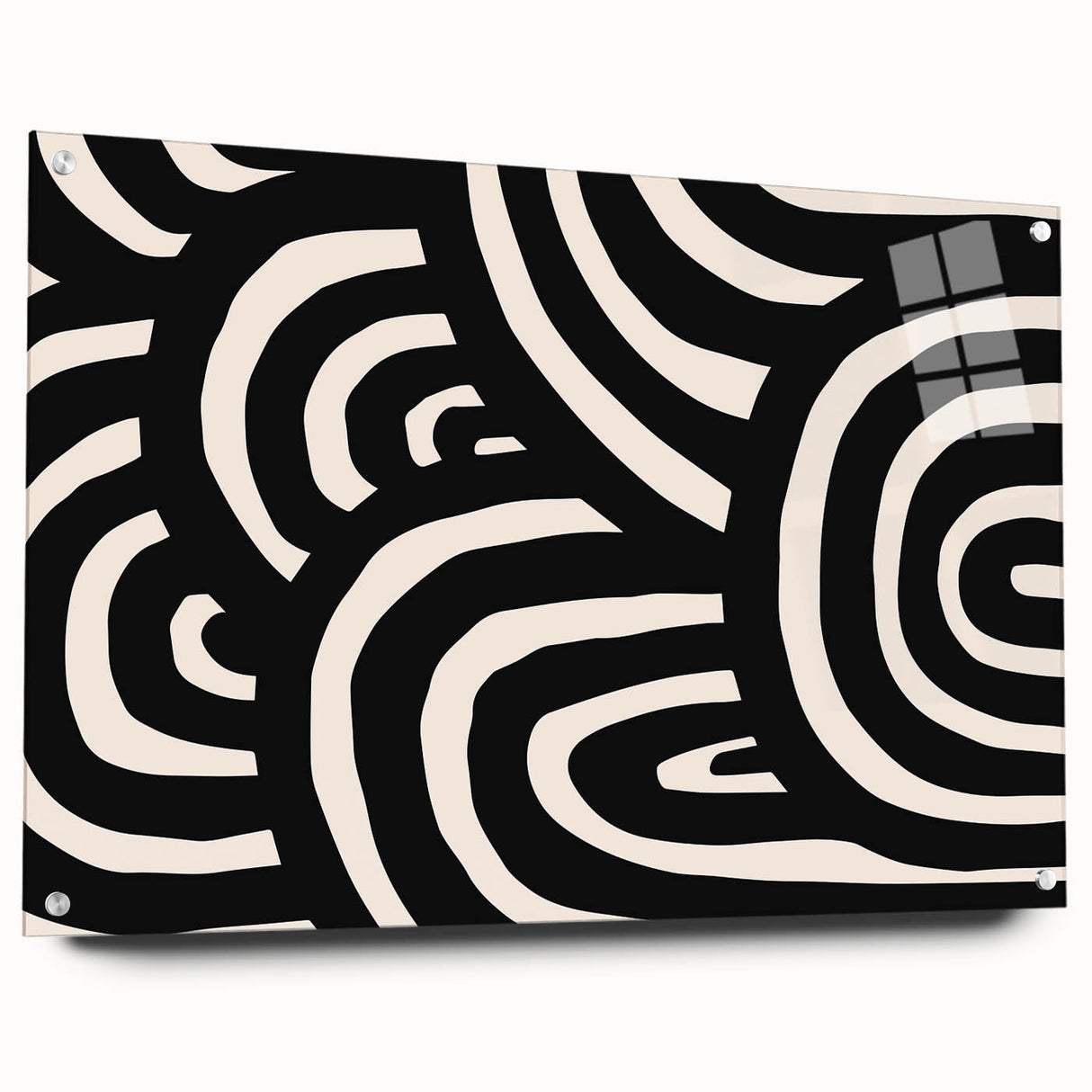 Boho Decor Canvas - Bold Black and White Abstract Bohemian Wall Art
