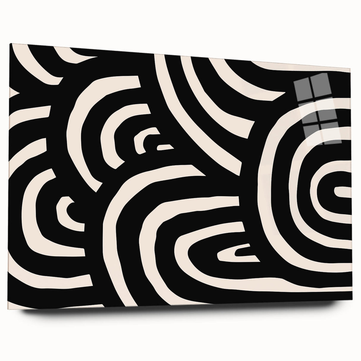 Boho Decor Canvas - Bold Black and White Abstract Bohemian Wall Art
