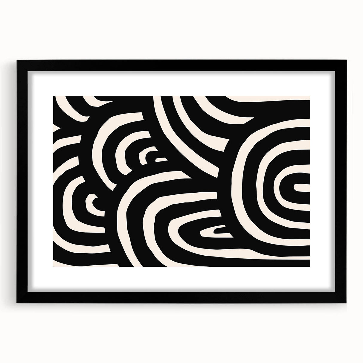 Boho Decor Canvas - Bold Black and White Abstract Bohemian Wall Art