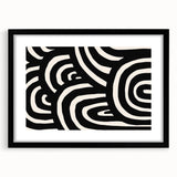 Boho Decor Canvas - Bold Black and White Abstract Bohemian Wall Art
