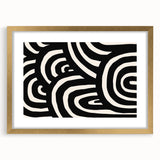 Boho Decor Canvas - Bold Black and White Abstract Bohemian Wall Art