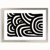 Boho Decor Canvas - Bold Black and White Abstract Bohemian Wall Art