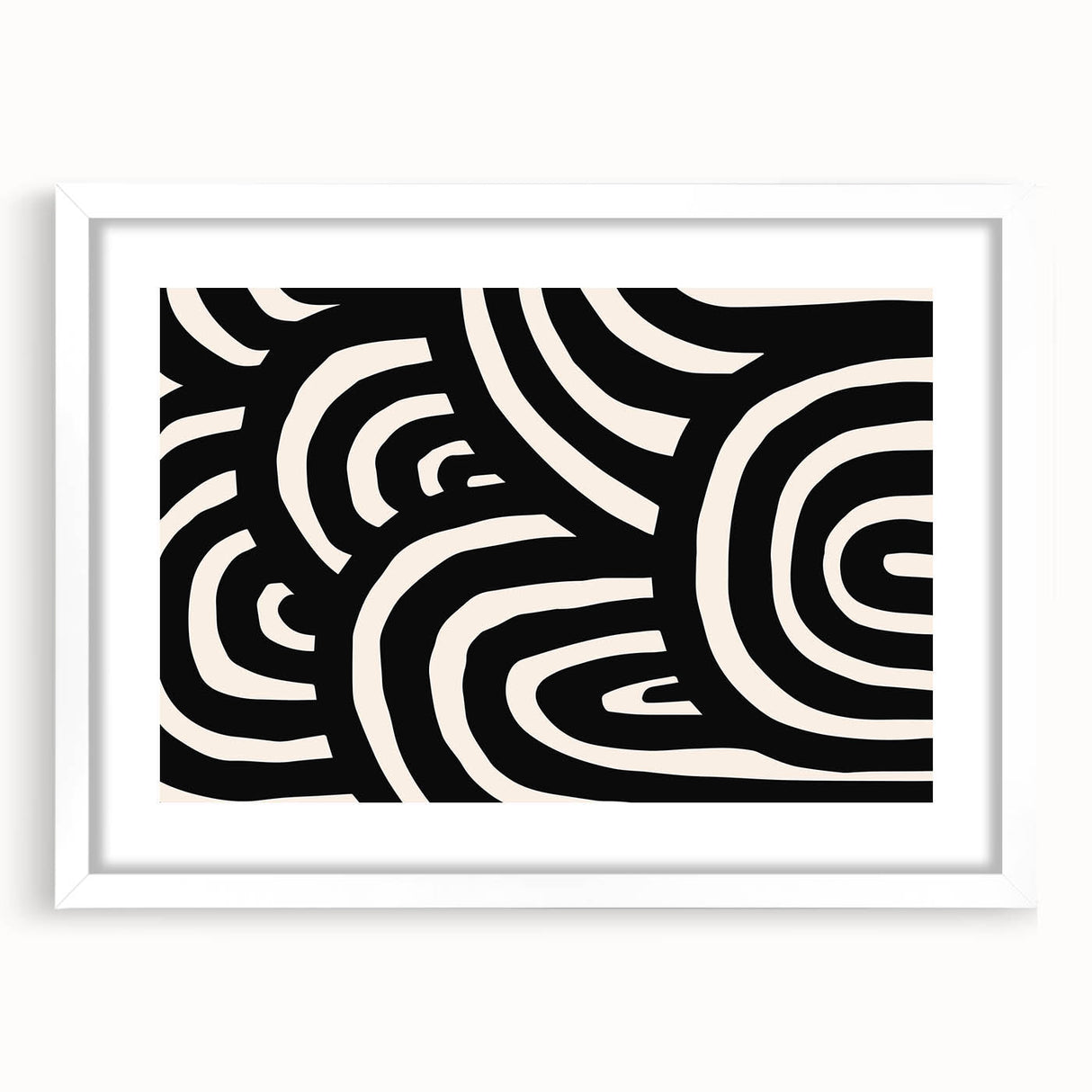 Boho Decor Canvas - Bold Black and White Abstract Bohemian Wall Art