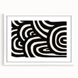 Boho Decor Canvas - Bold Black and White Abstract Bohemian Wall Art