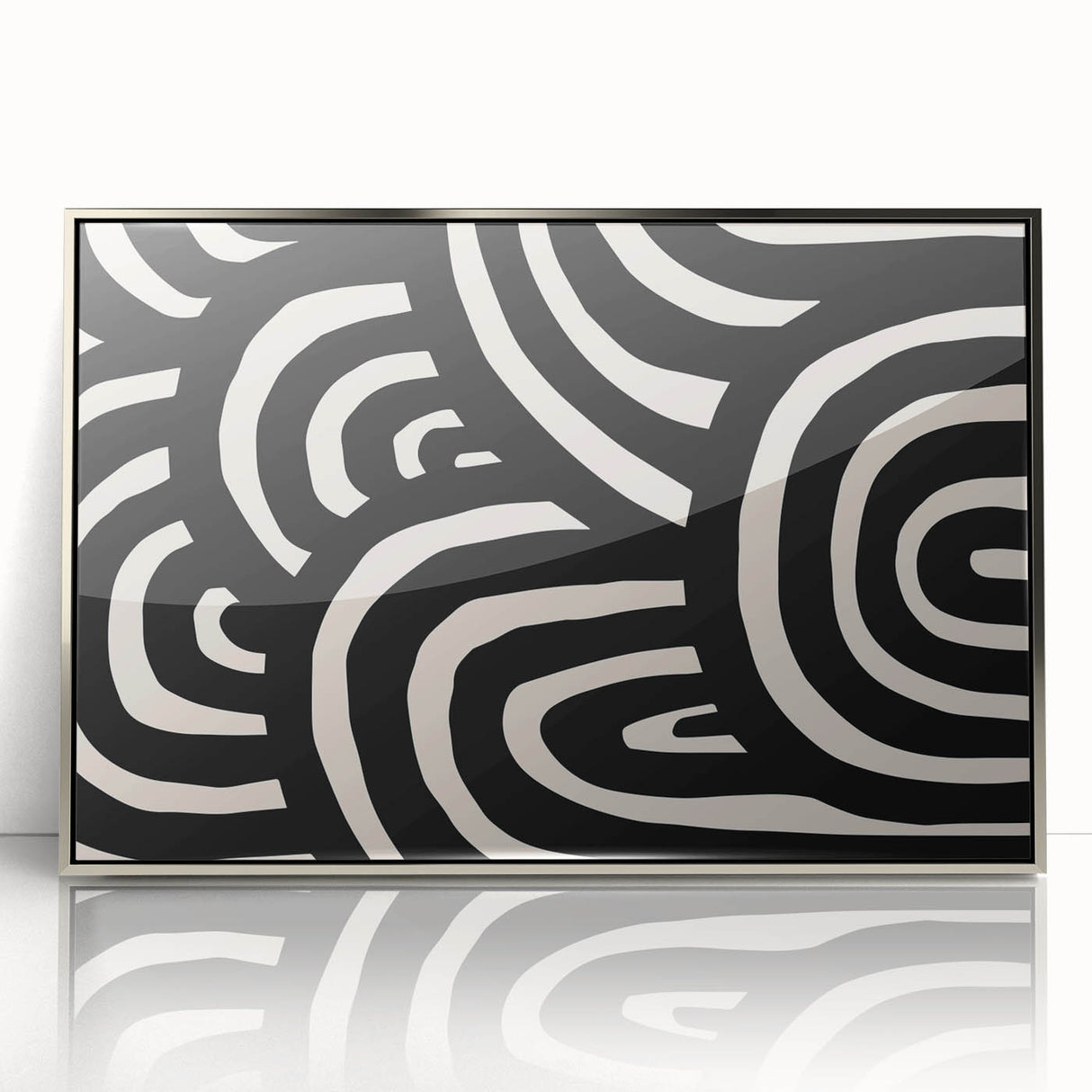 Boho Decor Canvas - Bold Black and White Abstract Bohemian Wall Art