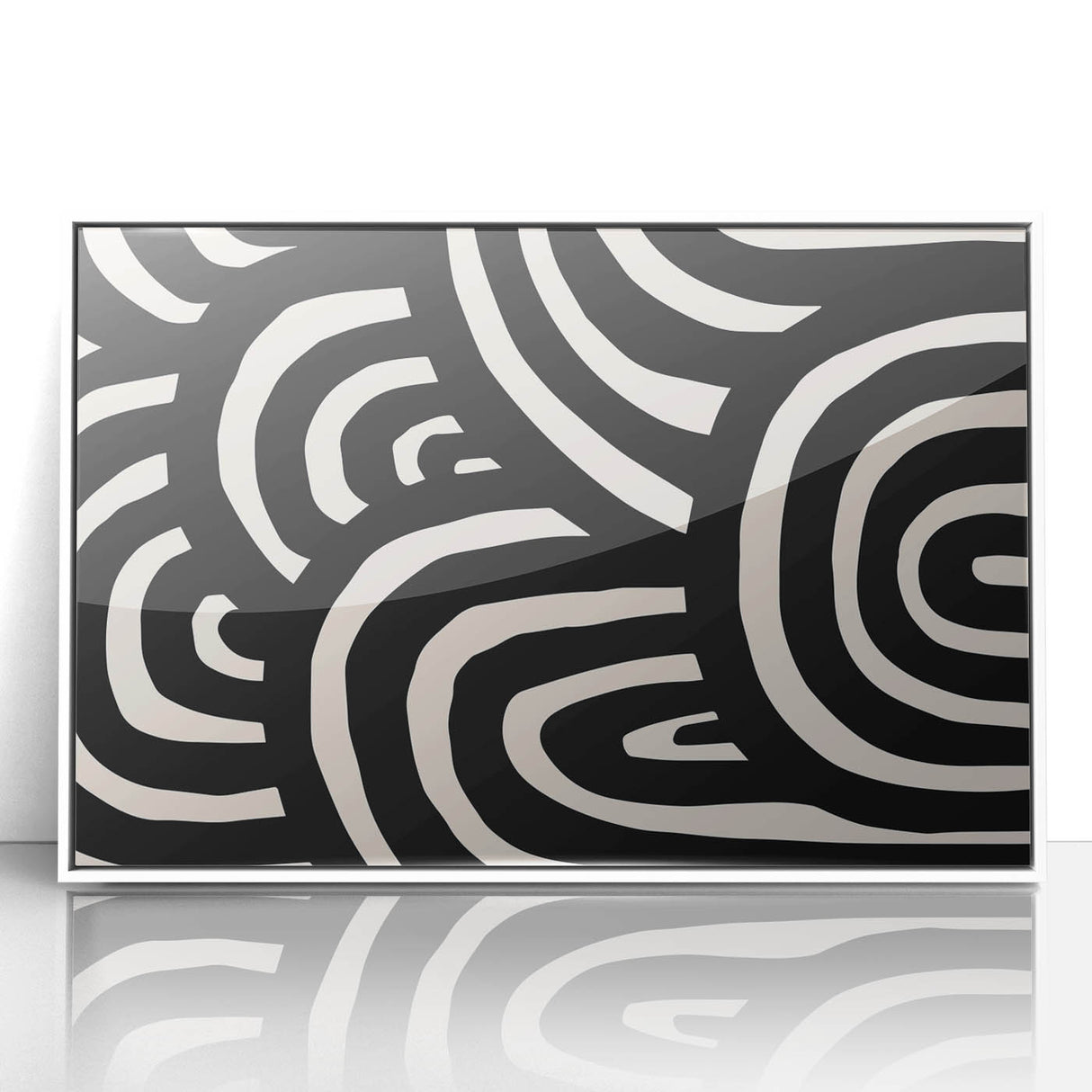 Boho Decor Canvas - Bold Black and White Abstract Bohemian Wall Art
