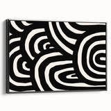 Boho Decor Canvas - Bold Black and White Abstract Bohemian Wall Art