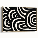 Boho Decor Canvas - Bold Black and White Abstract Bohemian Wall Art