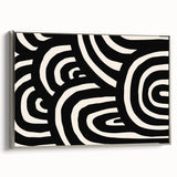 Boho Decor Canvas - Bold Black and White Abstract Bohemian Wall Art