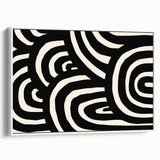 Boho Decor Canvas - Bold Black and White Abstract Bohemian Wall Art