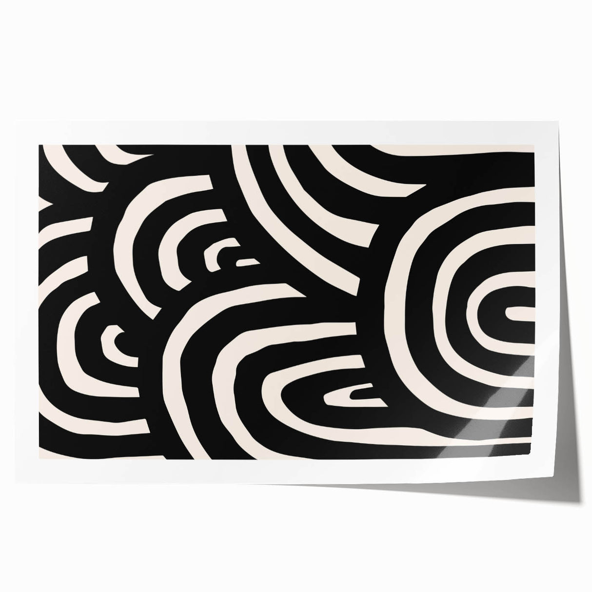 Boho Decor Canvas - Bold Black and White Abstract Bohemian Wall Art
