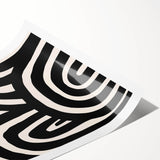 Boho Decor Canvas - Bold Black and White Abstract Bohemian Wall Art