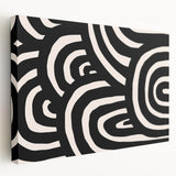Boho Decor Canvas - Bold Black and White Abstract Bohemian Wall Art