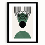Bohemian Wall Art | Minimalist Green Geometric Circles Print | Boho Decor