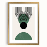 Bohemian Wall Art | Minimalist Green Geometric Circles Print | Boho Decor