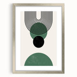 Bohemian Wall Art | Minimalist Green Geometric Circles Print | Boho Decor