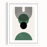Bohemian Wall Art | Minimalist Green Geometric Circles Print | Boho Decor