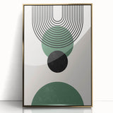 Bohemian Wall Art | Minimalist Green Geometric Circles Print | Boho Decor