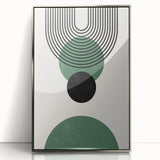 Bohemian Wall Art | Minimalist Green Geometric Circles Print | Boho Decor