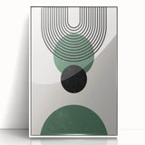 Bohemian Wall Art | Minimalist Green Geometric Circles Print | Boho Decor