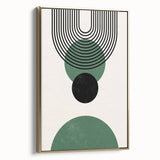 Bohemian Wall Art | Minimalist Green Geometric Circles Print | Boho Decor