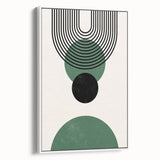 Bohemian Wall Art | Minimalist Green Geometric Circles Print | Boho Decor