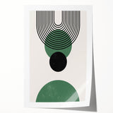 Bohemian Wall Art | Minimalist Green Geometric Circles Print | Boho Decor