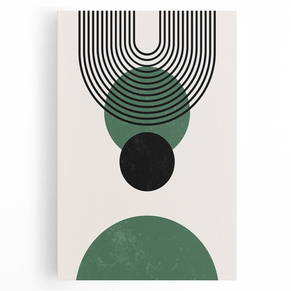 Bohemian Wall Art | Minimalist Green Geometric Circles Print | Boho Decor