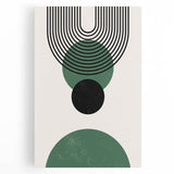 Bohemian Wall Art | Minimalist Green Geometric Circles Print | Boho Decor