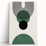 Bohemian Wall Art | Minimalist Green Geometric Circles Print | Boho Decor
