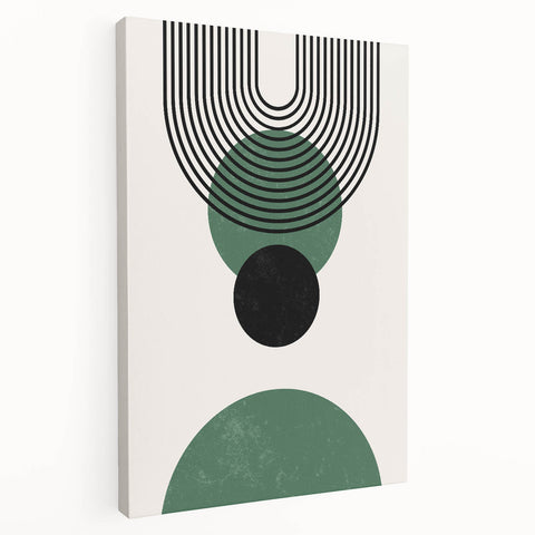 Bohemian Wall Art | Minimalist Green Geometric Circles Print | Boho Decor