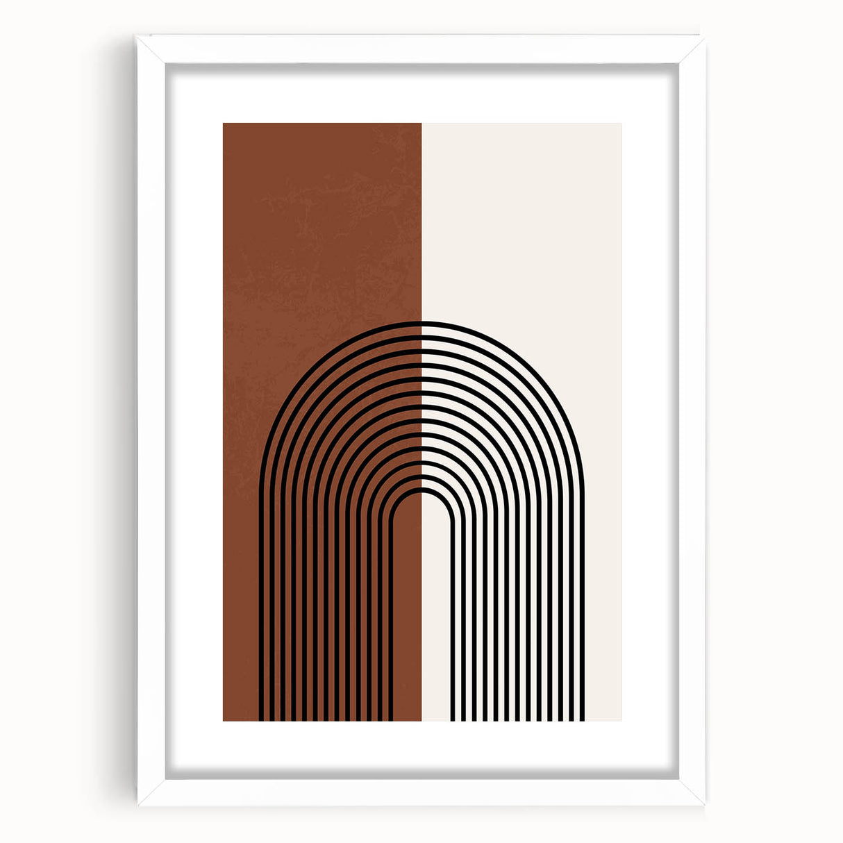 Bohemian Wall Art | Minimalist Arched Lines Design | Boho Decor Canvas