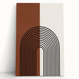 Bohemian Wall Art | Minimalist Arched Lines Design | Boho Decor Canvas