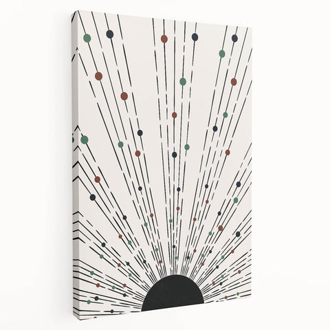 Bohemian Wall Art | Minimalist Abstract Sunburst Design | Boho Decor