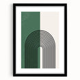 Bohemian Wall Art | Minimalist Green Arched Lines Print | Boho Decor