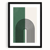 Bohemian Wall Art | Minimalist Green Arched Lines Print | Boho Decor