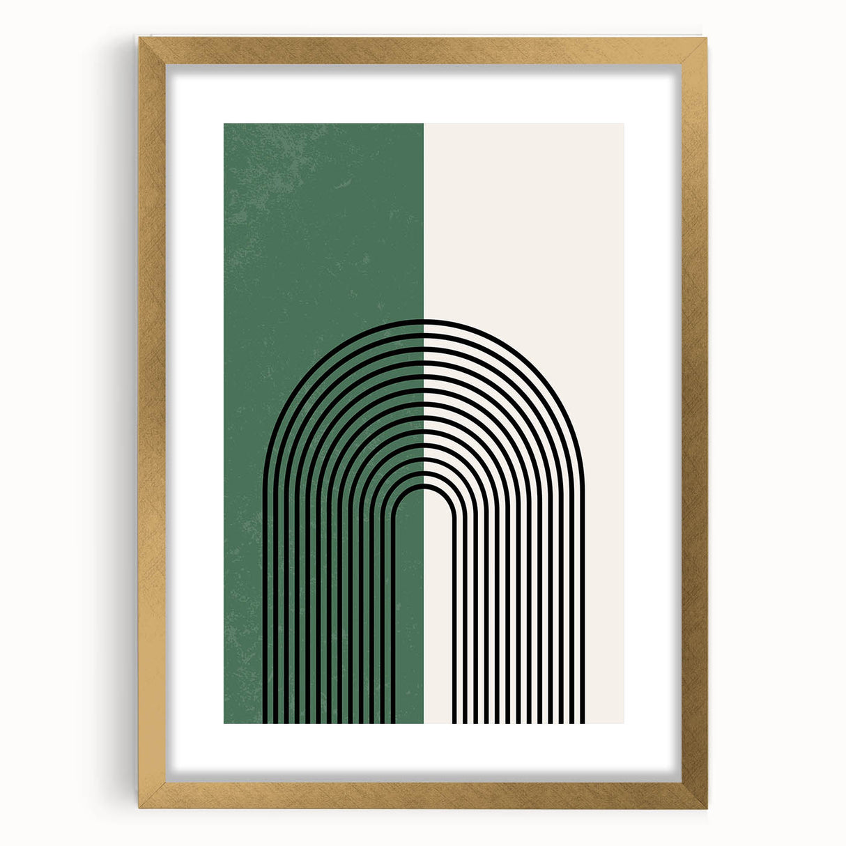 Bohemian Wall Art | Minimalist Green Arched Lines Print | Boho Decor