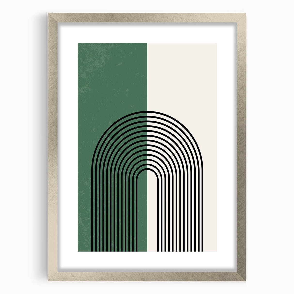 Bohemian Wall Art | Minimalist Green Arched Lines Print | Boho Decor