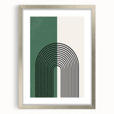 Bohemian Wall Art | Minimalist Green Arched Lines Print | Boho Decor