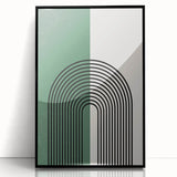Bohemian Wall Art | Minimalist Green Arched Lines Print | Boho Decor