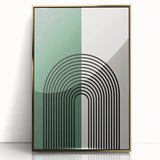 Bohemian Wall Art | Minimalist Green Arched Lines Print | Boho Decor