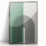Bohemian Wall Art | Minimalist Green Arched Lines Print | Boho Decor