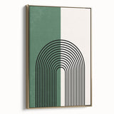 Bohemian Wall Art | Minimalist Green Arched Lines Print | Boho Decor